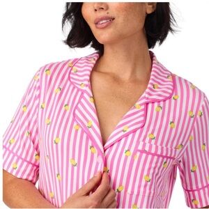 🍋Pink Striped Lemon-Print Short Sleeve Pajama Set